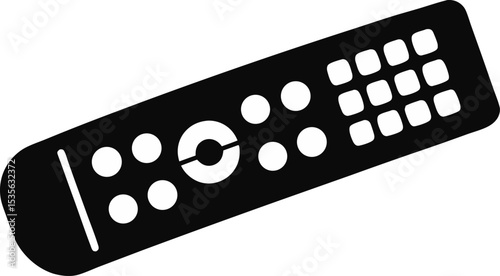 TV Remote Silhouette Vector Illustration 