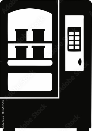 Vending Machine Silhouette Vector Illustration 