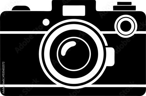 Vintage Camera Silhouette Vector Illustration 