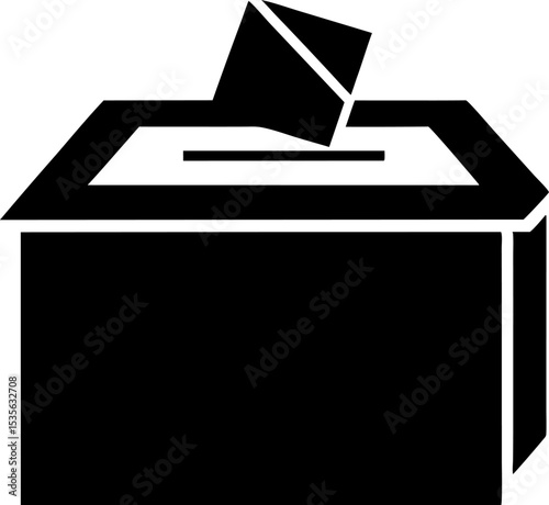 Vote Box Silhouette Vector Illustration 
