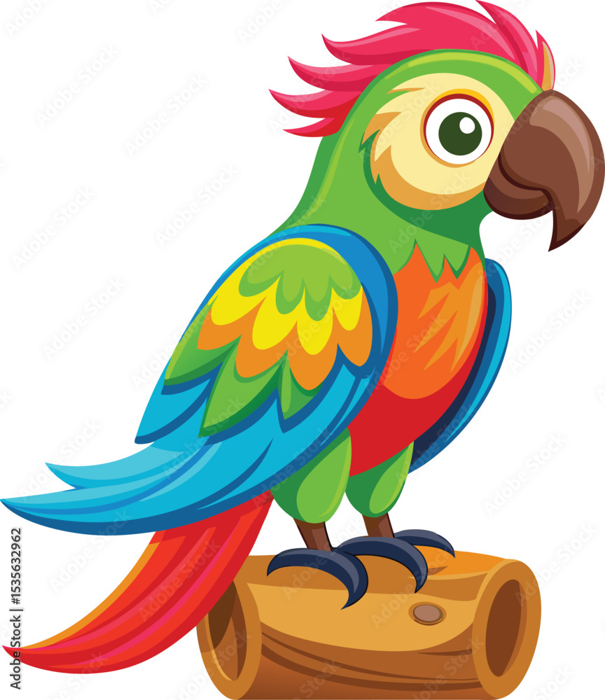 Fototapeta premium vibrant colorful parrot tropical bird illustration
