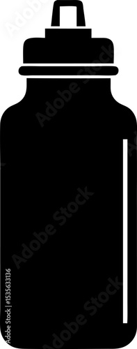Water Bottle Silhouette Vector Illustration 