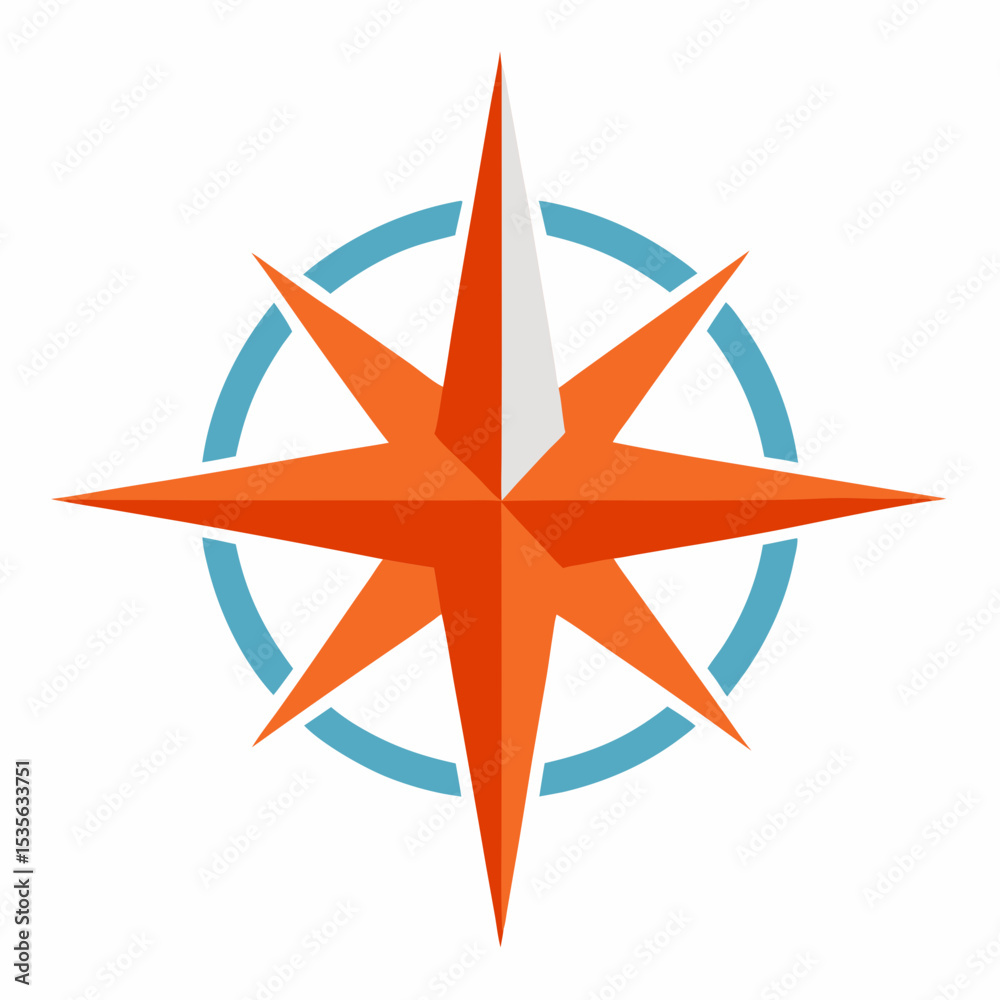 Obraz premium one-compass-rose-symbol-on-white