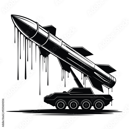 Missile Launch Vehicle Military Weapon Illustration