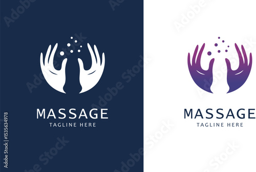 Healing Hands Massage Logo with Bubbles