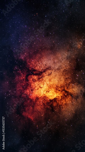 Milky Way Galaxy Visible in Vibrant Nebula Sky