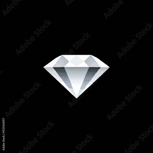 Shiny Diamond Illustration on Black Background

