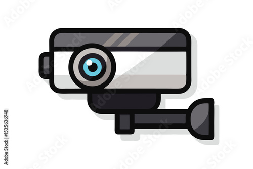 Vector illustration of a security camera in a flat design style for surveillance purposes