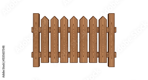 Wooden Picket Fence Illustration Rustic Garden Fence Design