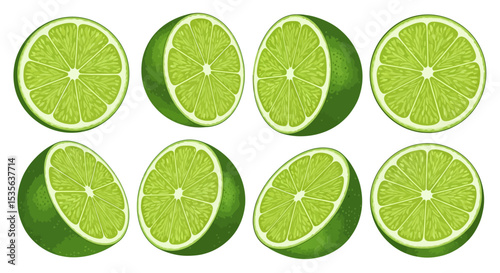 Vibrant Lime Fruit Slices High-Resolution Images for Design Projects