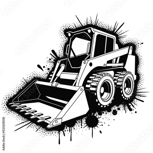 Powerful Skid Steer Loader Illustration