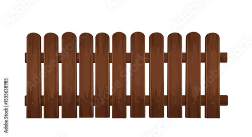 Brown Wooden Fence Illustration Rustic Picket Fence Design Element