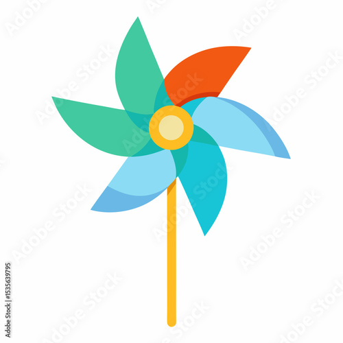 colorful pinwheel isolated on white