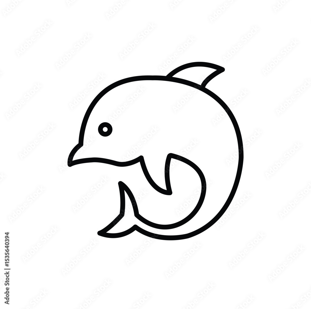 Obraz premium Dolphin Editable line icon