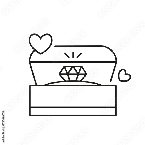 Diamond Ring Editable line icon