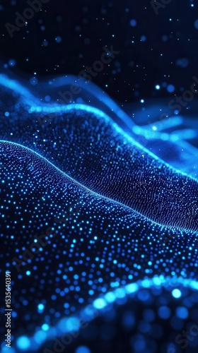 Dynamic Blue Particle Waves in a Dark Space