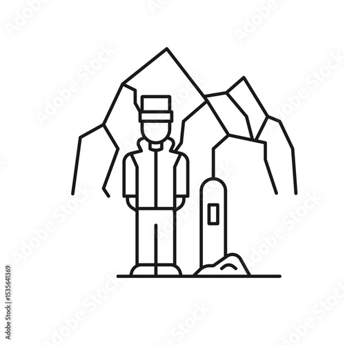 Hill Trackers  Editable line icon 