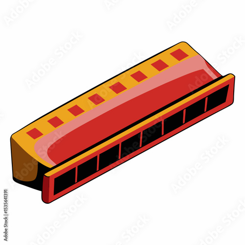 red accordion isolated on white background