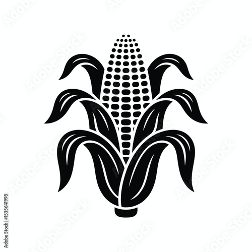 Black and White Corn Illustration