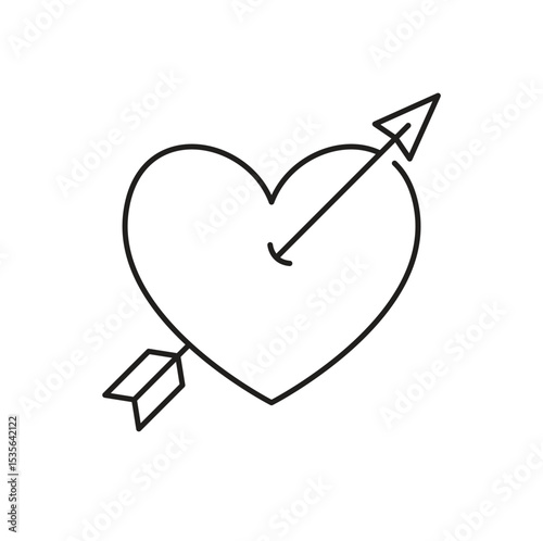  Love arrow Editable line icon 
