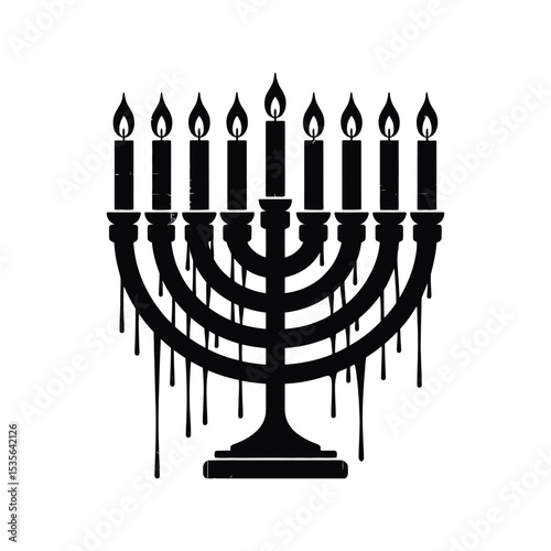 Melting Wax Candles on Menorah A Symbolic Image