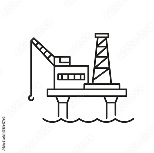 Dockyard Crane  Editable line icon 