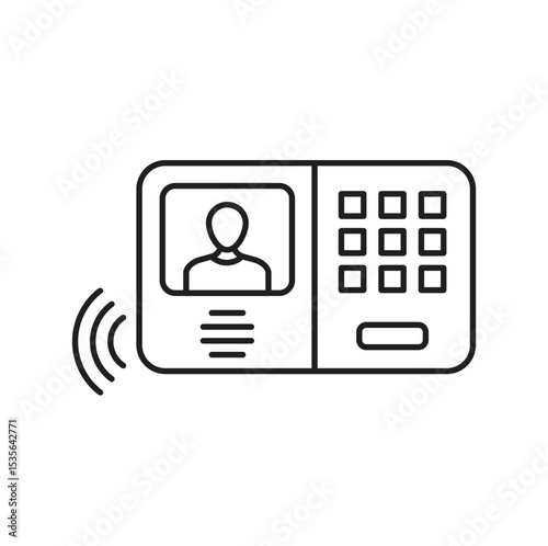 Office Attendance Machine Editable line icon 