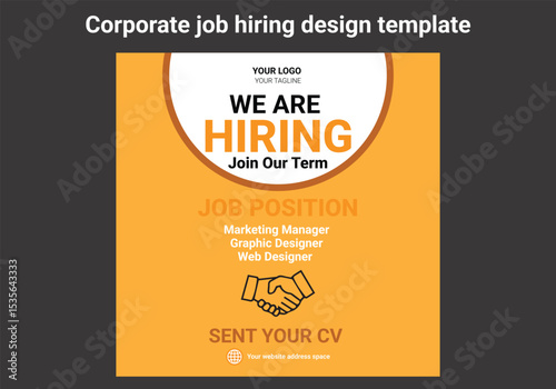 Job vacancy hiring flyer or poster design for social media circular post banner template We are hiring Job advertisement flyer, We are hiring job vacancy poster design 