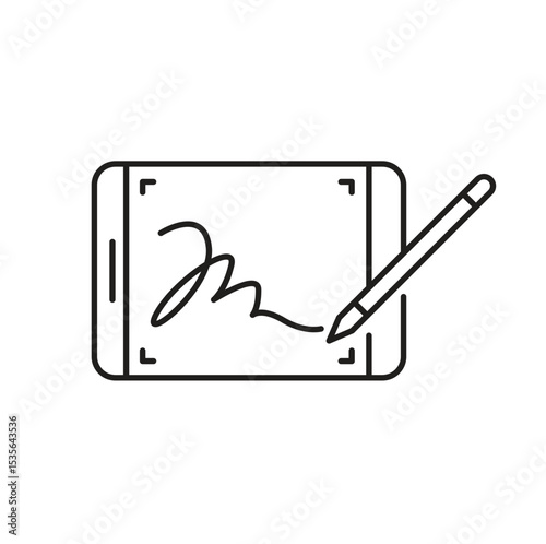 Signature Security Editable line icon 