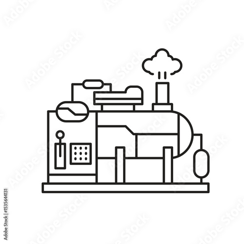 Power stream machine Editable line icon 