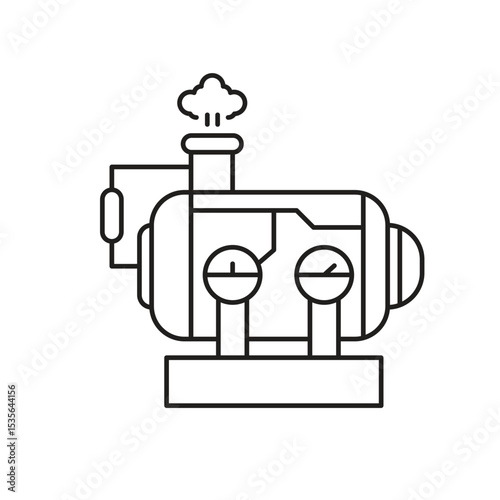 Double stream machine Editable line icon 