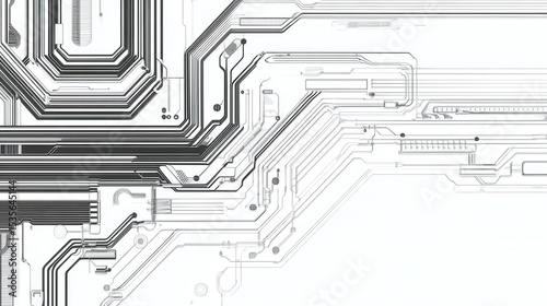 Abstract Circuit Board Design with Intricate Pathways and Nodes