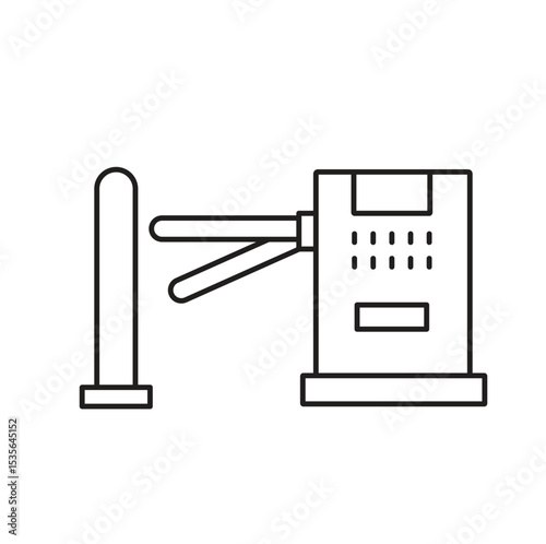 Ticket Collector Machine Editable line icon 