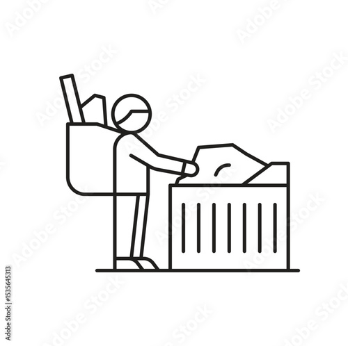 Trash Collector Editable line icon 