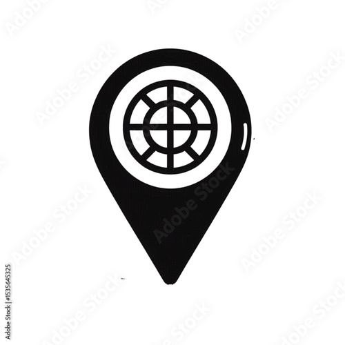 Global Location Pinpoint Design a versatile scalable graphic perfect for websites maps apps and branding projects featuring a world map inside a location marker