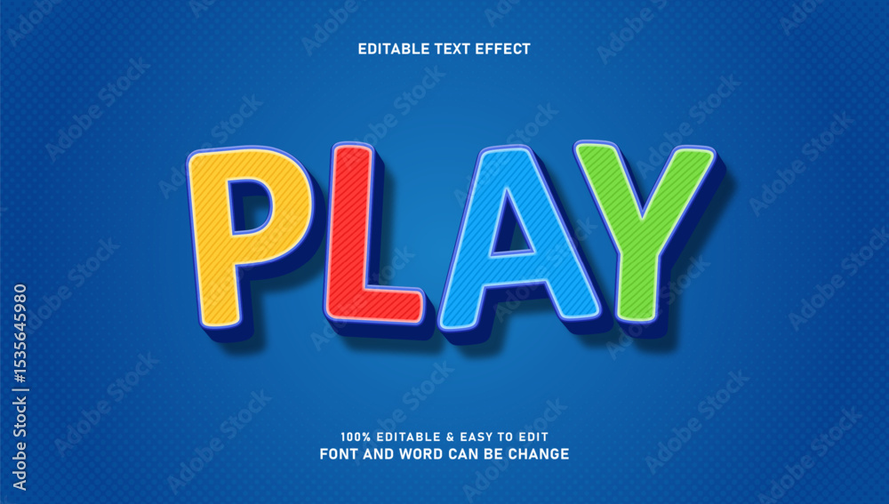 Obraz premium Editable colorful play text effect