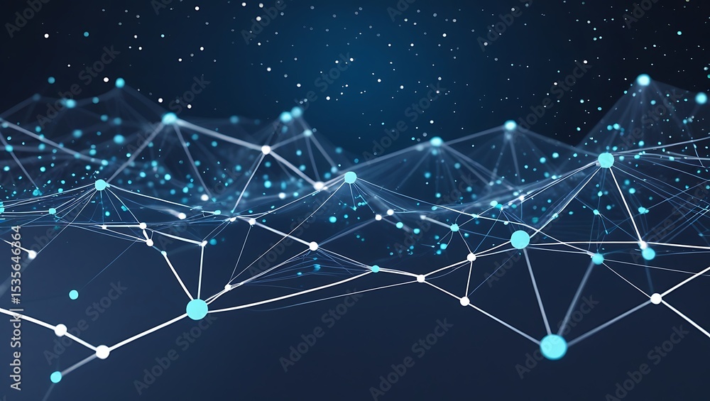 Obraz premium Abstract Digital Network Mesh Futuristic Data and Connectivity Illustration
