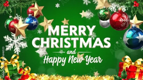 Festive Christmas and New Year Greeting Card
