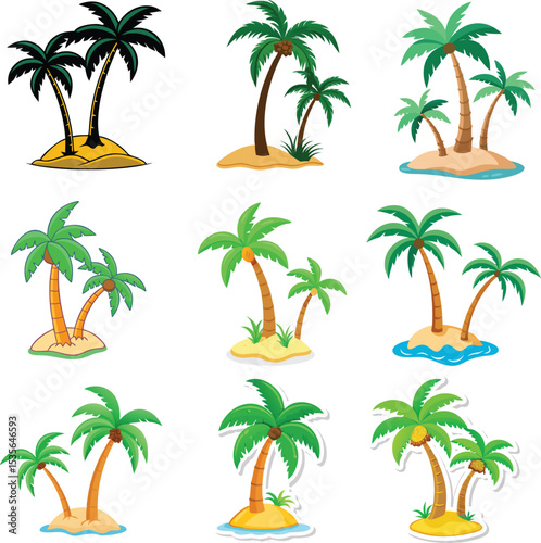 set of palm trees