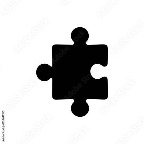 Puzzle piece silhouette vector flat illustration design.