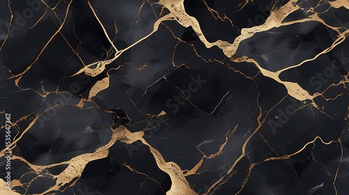 Wallpaper Mural A luxurious business card background with a rich, dark marble texture interspersed with delicate gold veins. Torontodigital.ca
