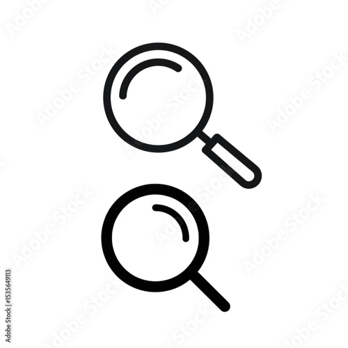 Sleek magnifying glass icons perfect for website design, app interfaces, or branding projects, offering a simple yet effective visual search concept.