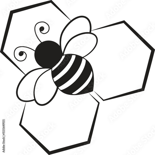 Queen Bee Hives, Vector Illustration 