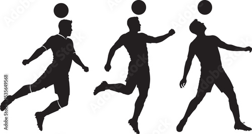 Football player header silhouette vector illustration