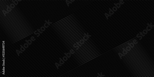Black oblique straight line background. Masculine dark linear abstract wallpaper. Elegant luxury striped gradient texture. Grey diagonal lines backdrop for flyer, banner, poster, presentation. Vector