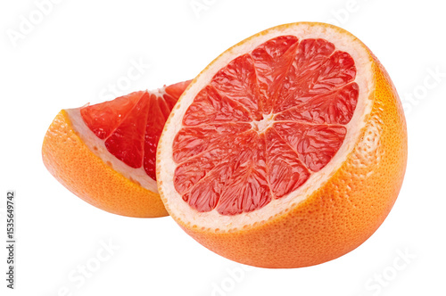 Fresh grapefruit halves juicy citrus fruit healthy eating vitamin c rich food vibrant color still life
