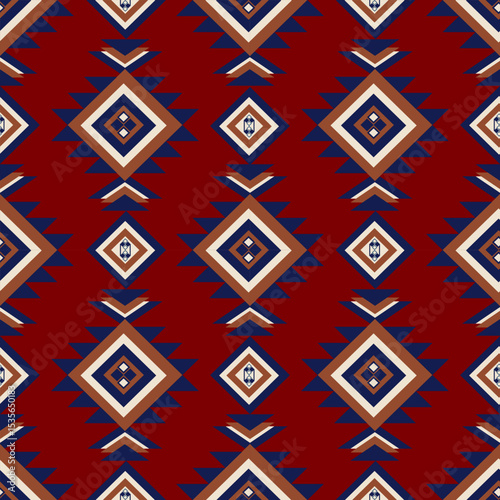 Red design seamless geometric pattern , ethnic background vector  photo