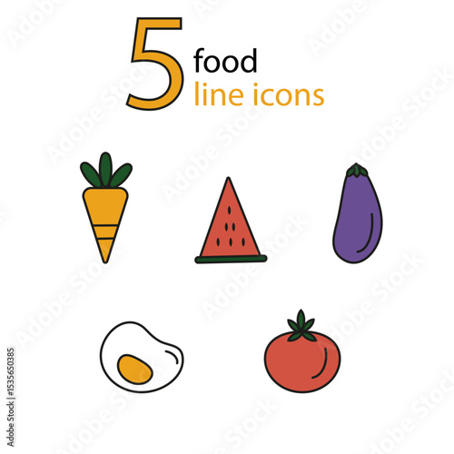 set of vegetables icons