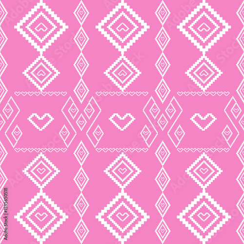 Seamless geometric pattern . pixel pattern.Fabric pattern