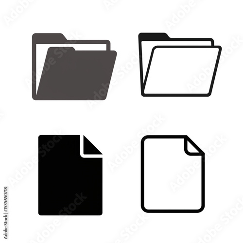 Versatile Folder and Document Icons perfect for website design, app interfaces, and branding projects offering scalable and customizable graphics.